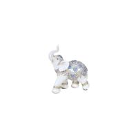 Elefante Resina Blanco y Colores 11 x 5 x 12 cm.(P2)(C4)