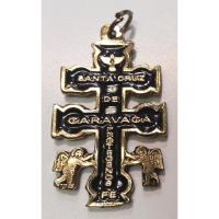 Amuleto Cruz de Caravaca con Cristo Dorada y Negra 4 cm